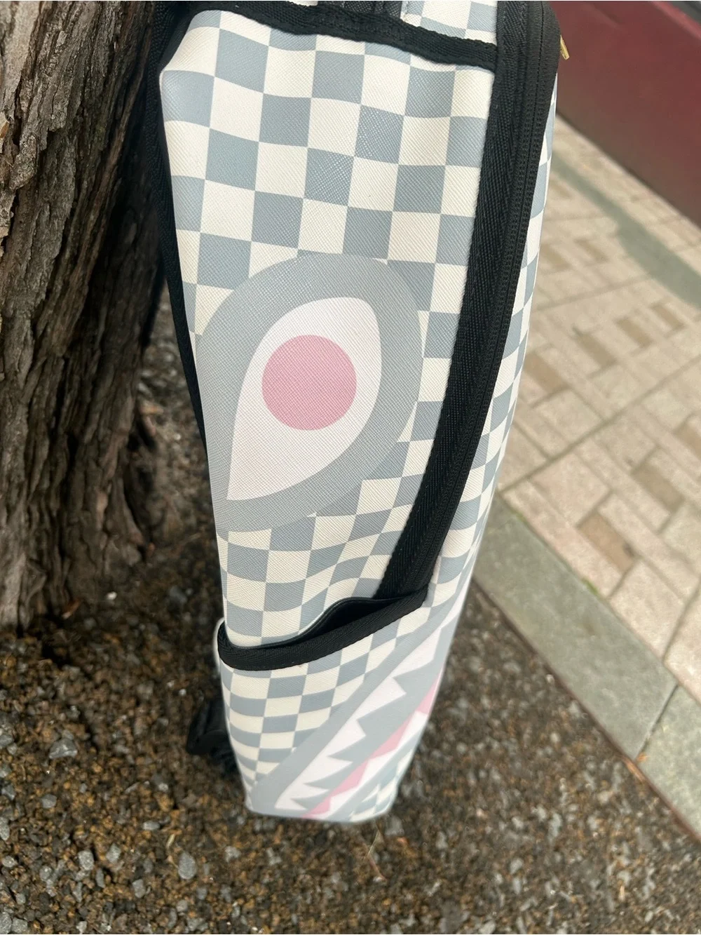 Sprayground Men's Black & White Checker Shark-Graphic Backpack